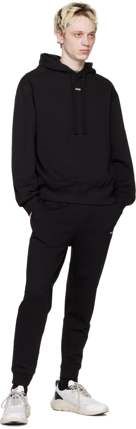 Hugo Boss Dapo Logo-print Drawstring Hoodie In Black