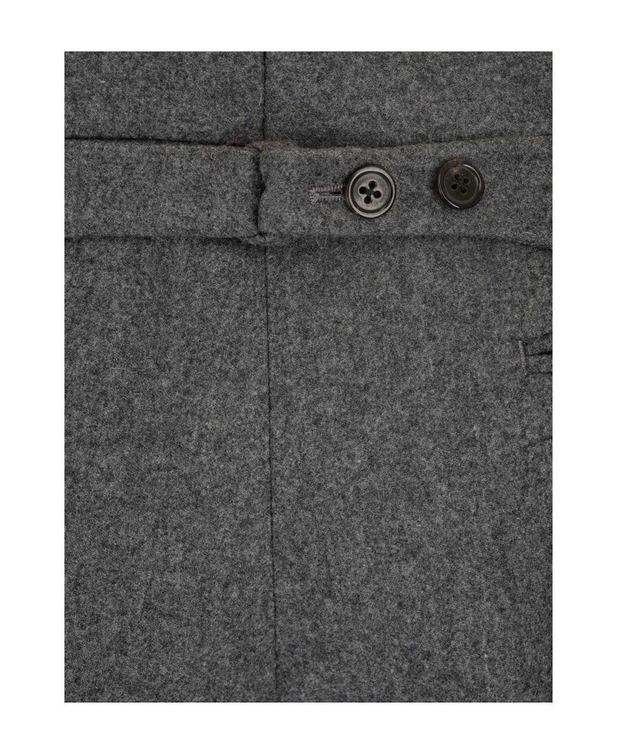 Thom Browne Tonal 4-bar Flannel Trousers In Black