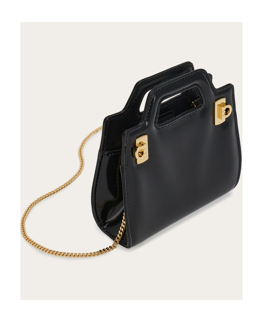 Ferragamo Salvatore Wanda Micro Shoulder Bag In Black