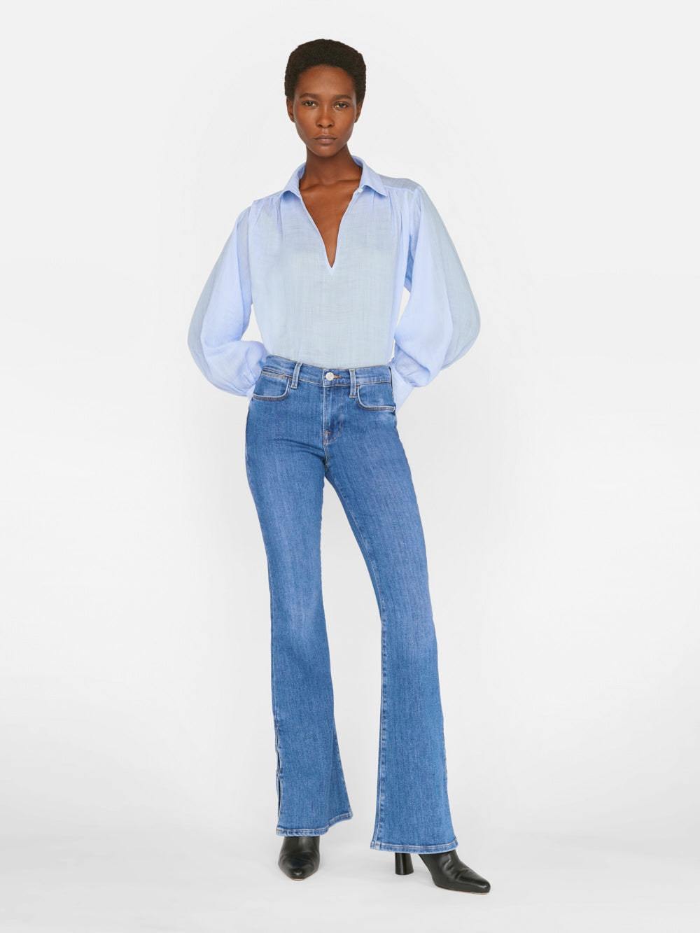 Frame Le High High-rise Flared Jeans In Blue