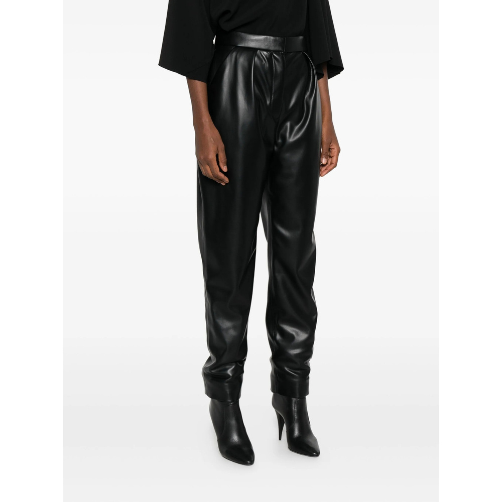 Balmain Faux-leather Trousers In Black