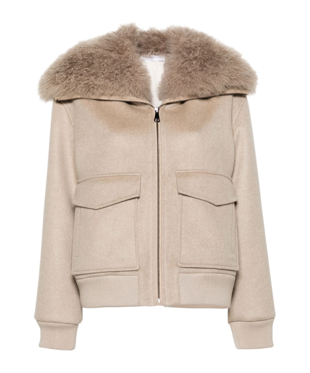 Liska Cashmere Bomber Jacket In Nude