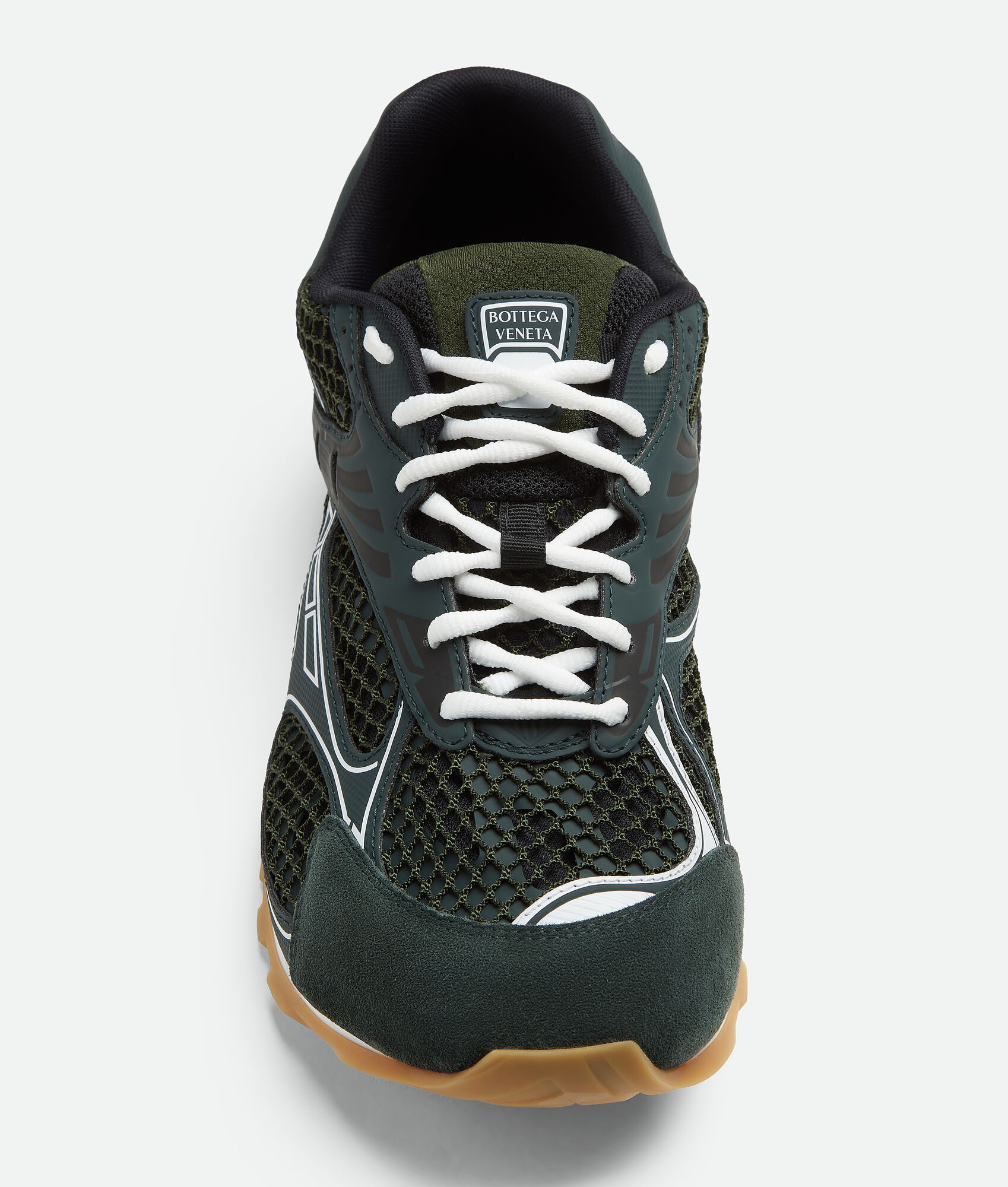 Bottega Veneta Orbit Mesh Running Sneakers Rubber Sole In Black