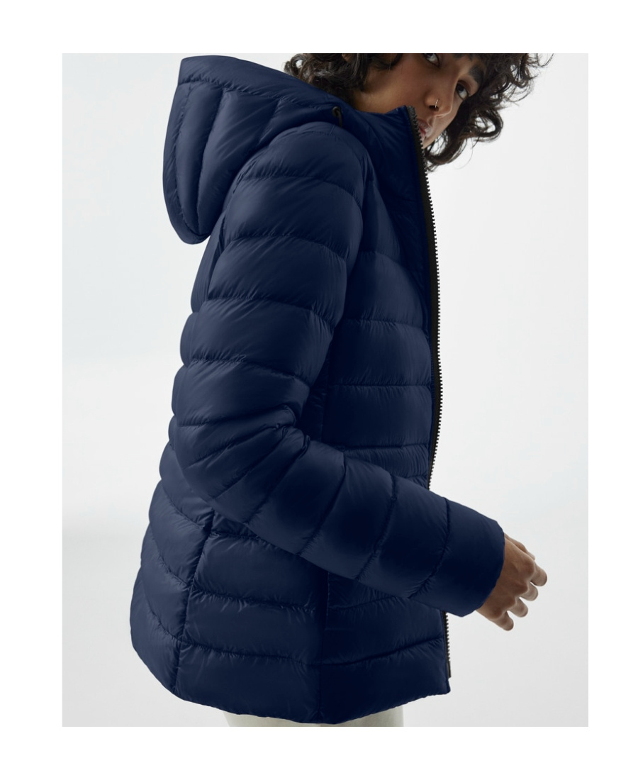 Shop Canada Goose Logo-patch Padded Down Jacket In Blue