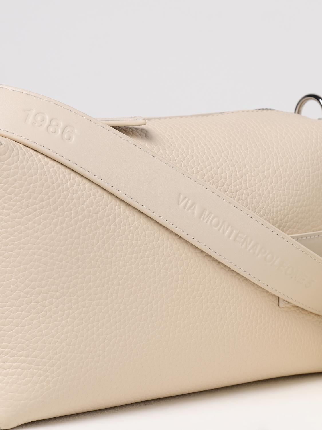 Hogan Script Bauletto Leather Shoulder Bag In Nude