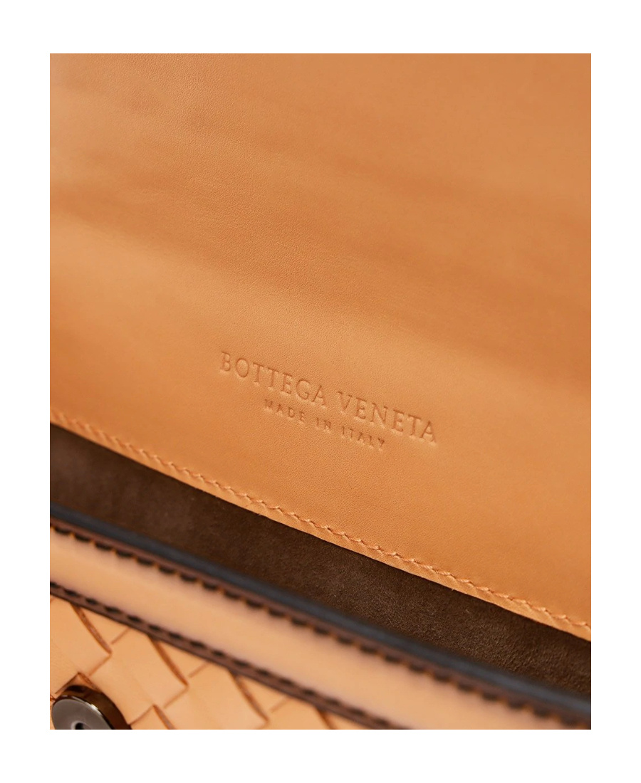 Shop Bottega Veneta Flip Shoulder Bag In Nude