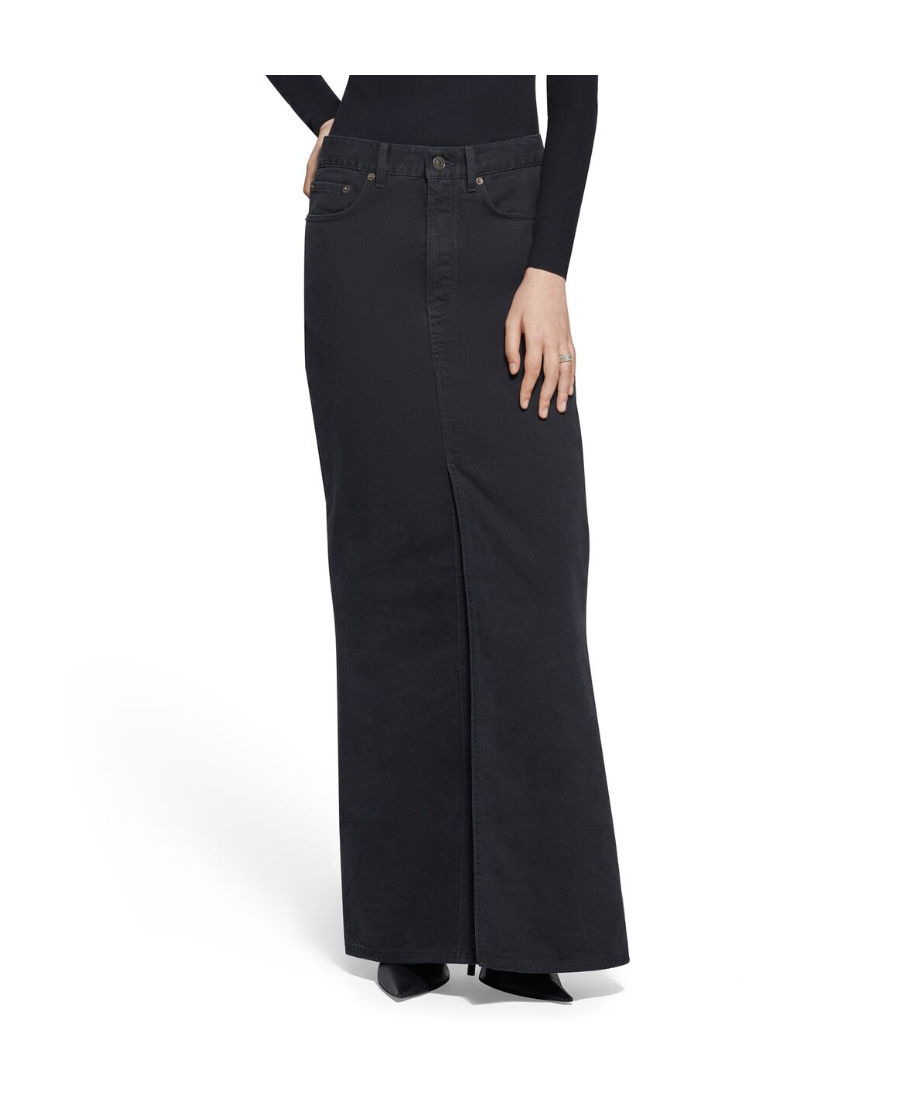 Shop Balenciaga Gonna Maxi Da Donna In Nero In Black