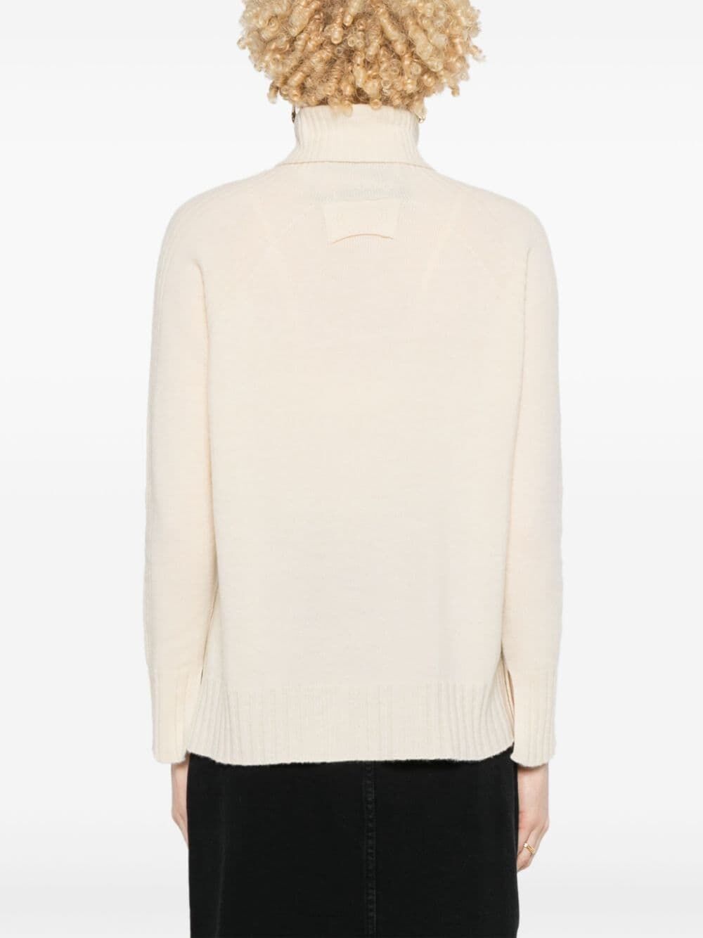 Twinset Roll-neck Wool-cashmere Blend Jumper In White