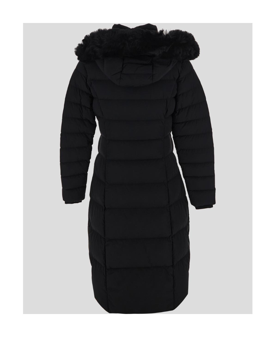 Moose Knuckles Faux-fur Hooded Padded Coat In Black