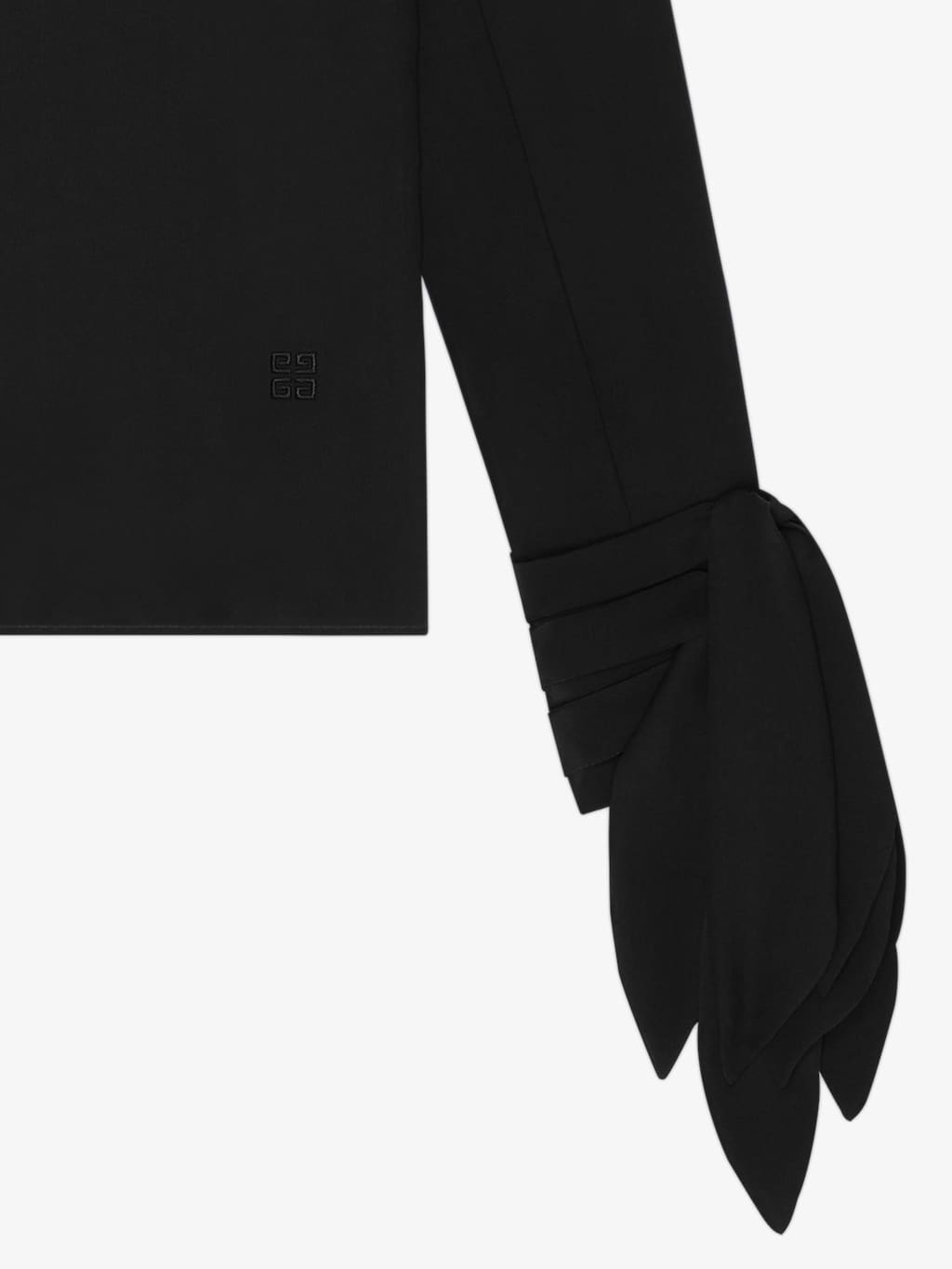 Givenchy Blouse With Bows In Crepe And 4g Embroidery In Black