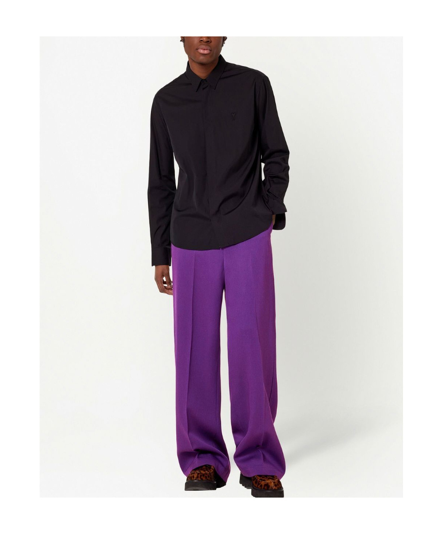 Ami Alexandre Mattiussi Wide-leg Tailored Trousers In Purple