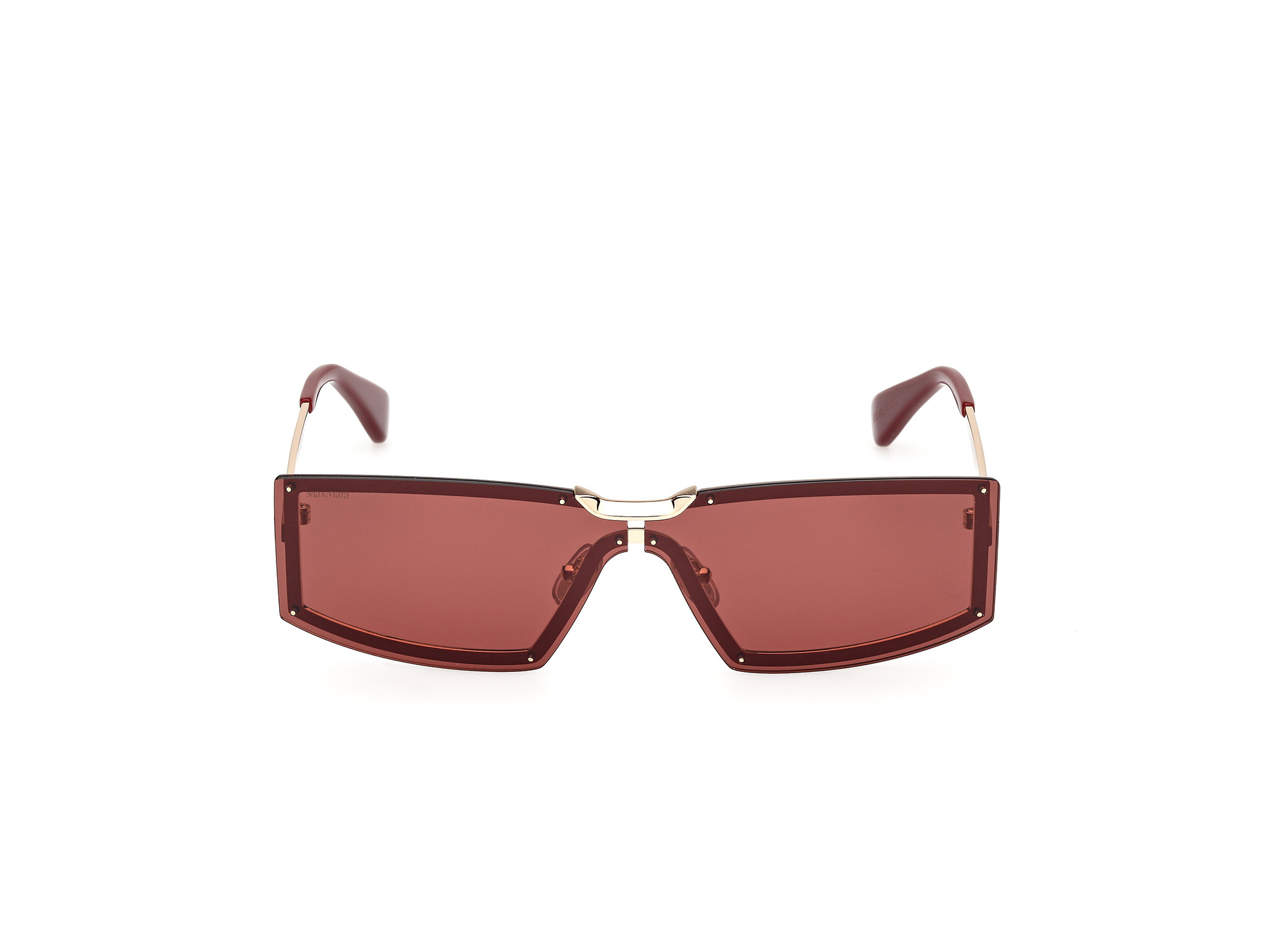 Max Mara 68mm Oversize Rectangular Sunglasses In Burgundy