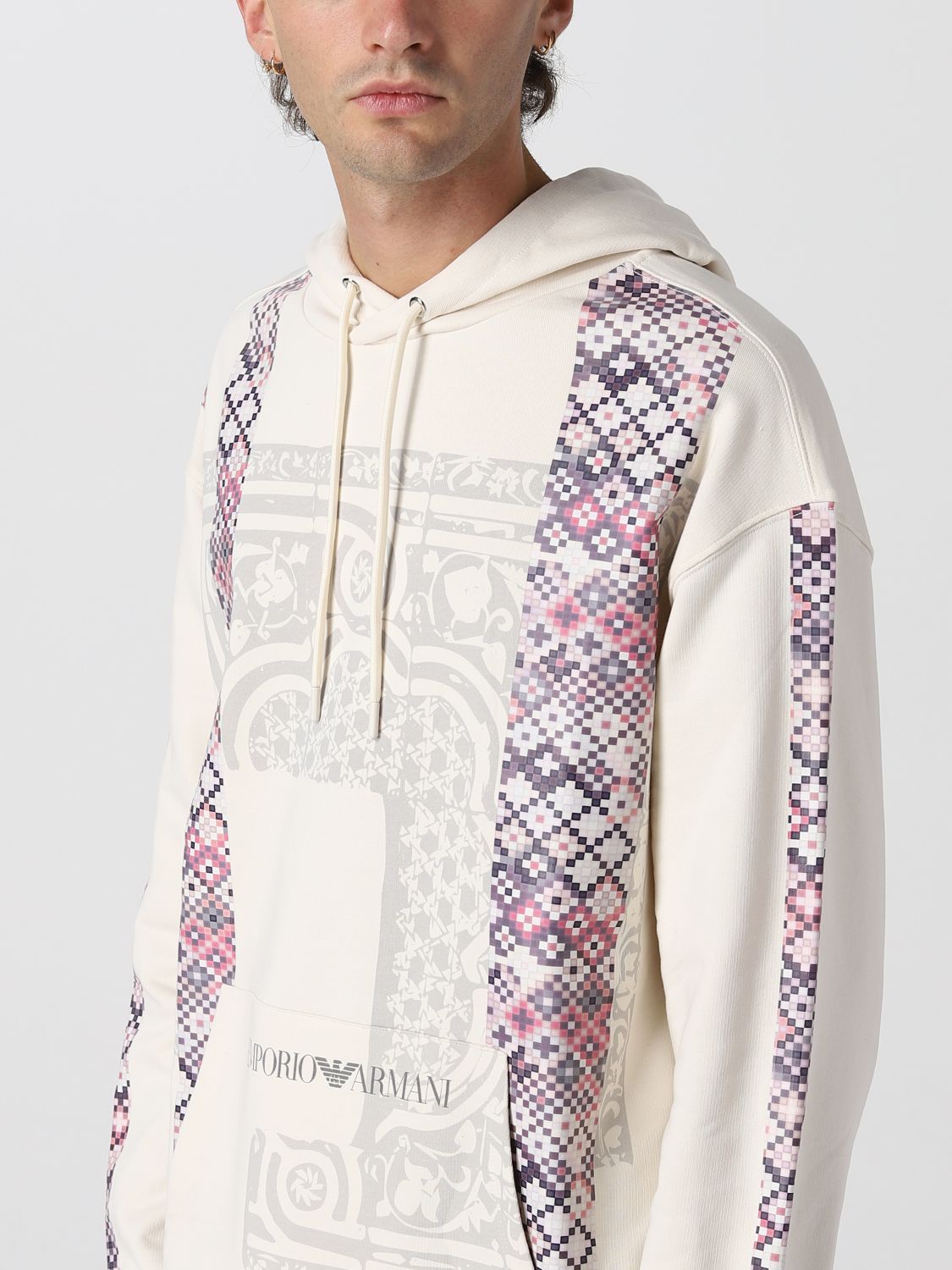 Emporio Armani Logo-print Pullover Hoodie In White