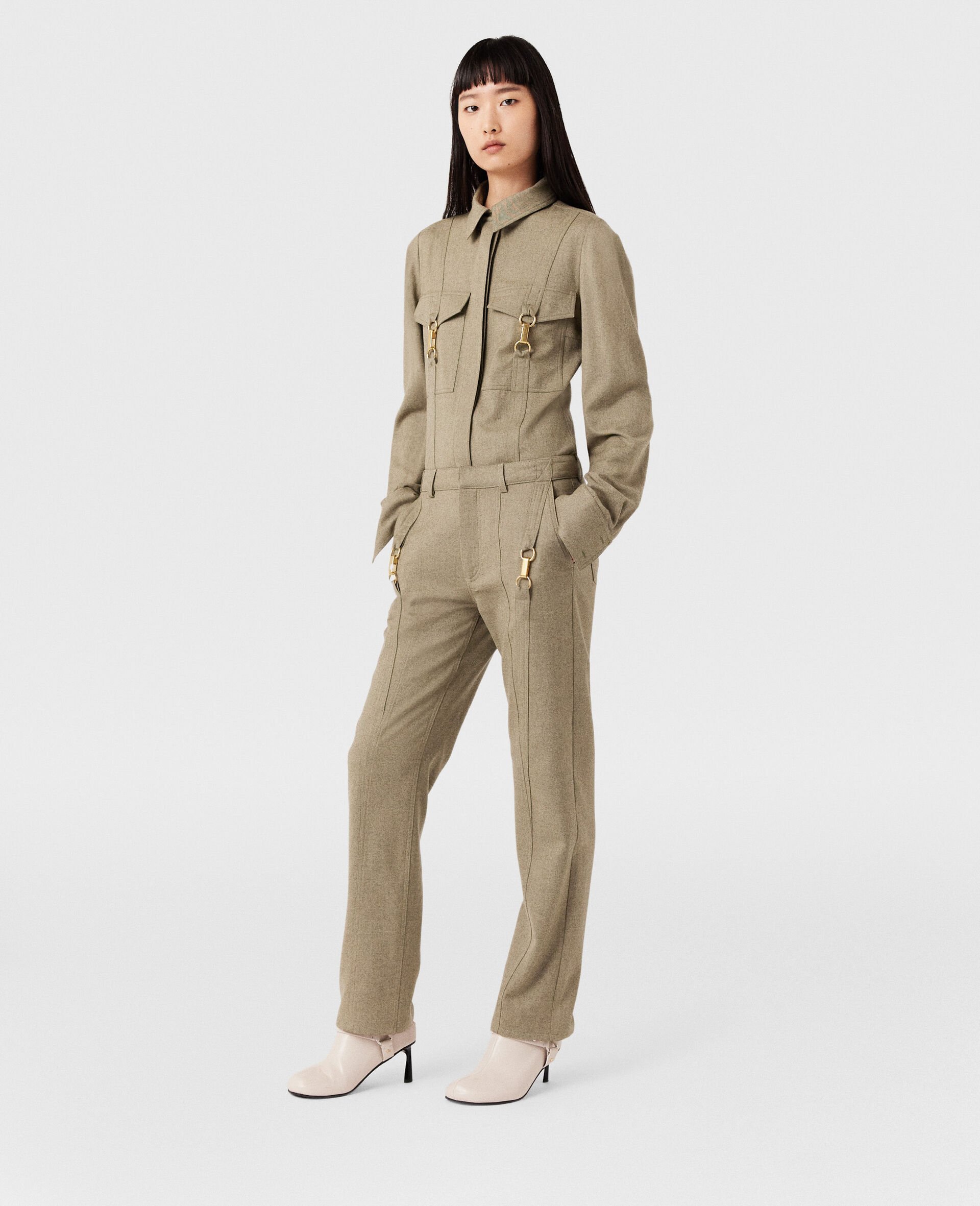 Stella Mccartney Clasp-embellished Shirt In Gray