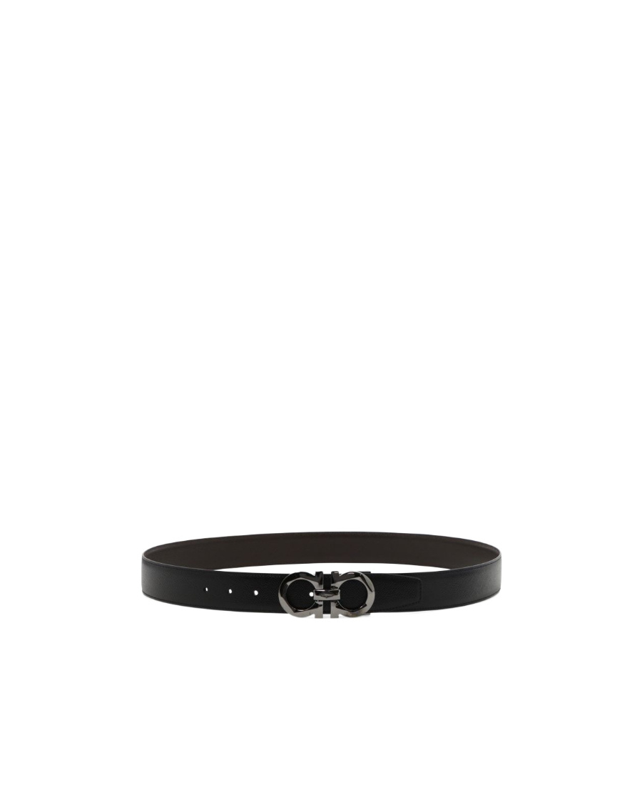 Ferragamo Double-sided Belt In Black