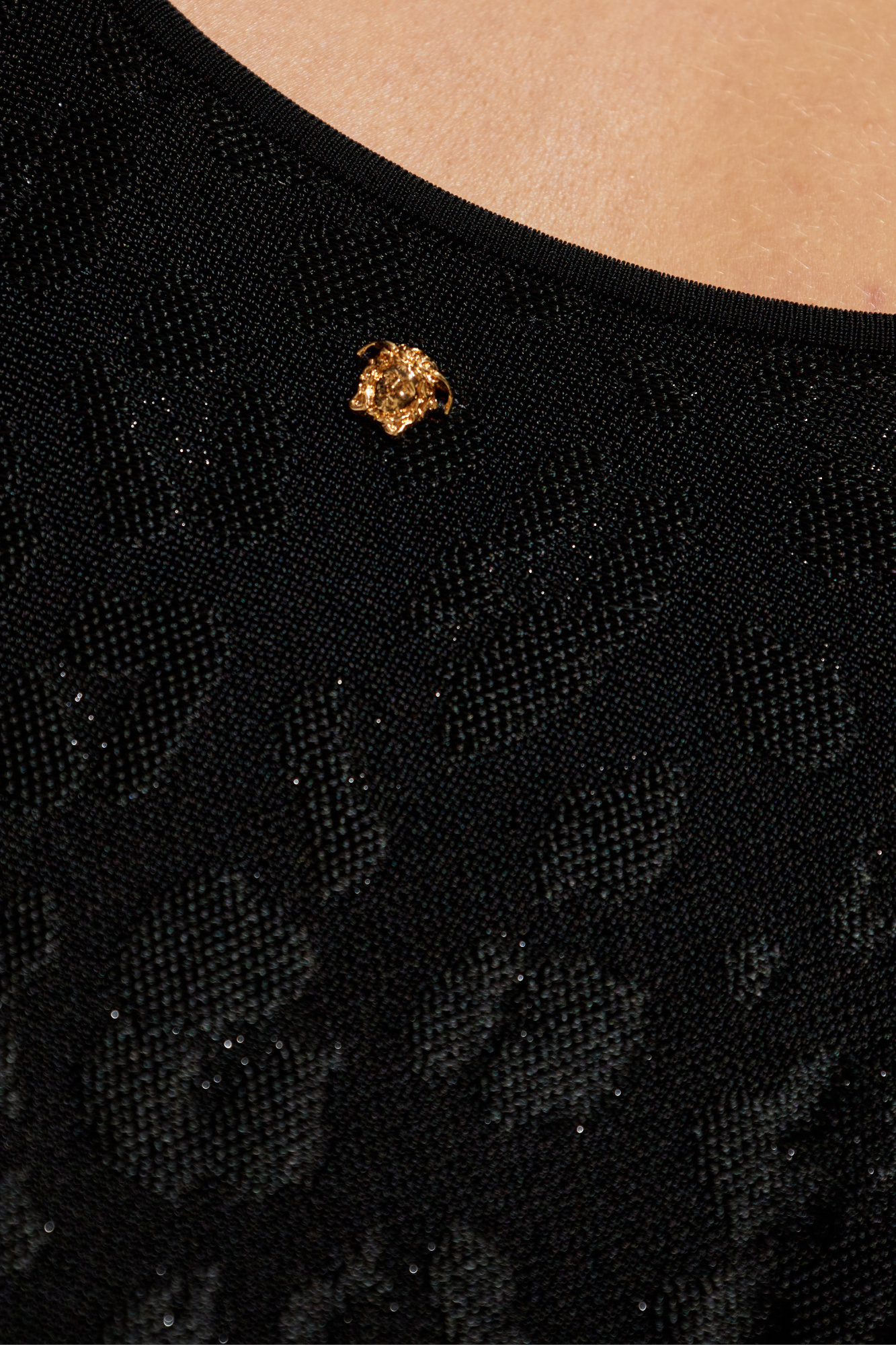 Versace Jacquard Knit Mini-dress In Black