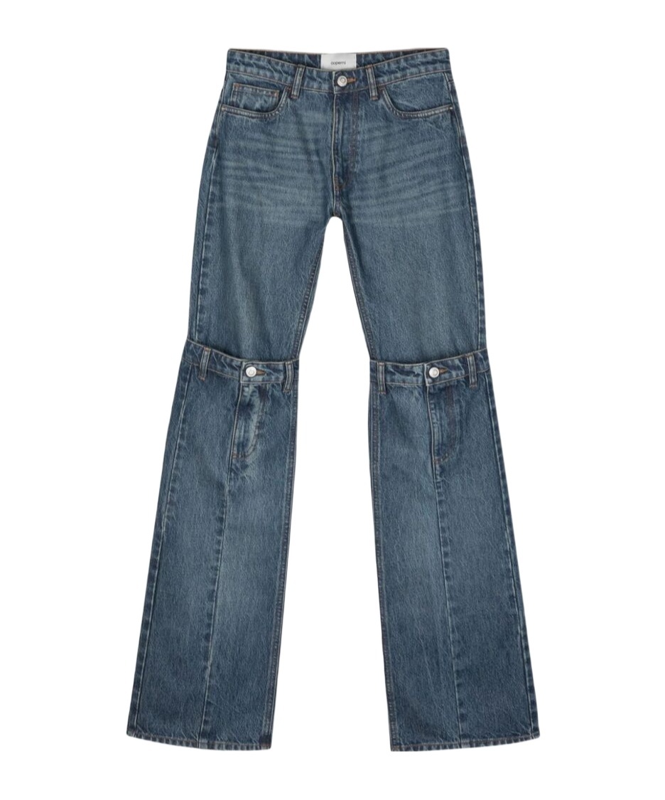 Shop Coperni Belt Ring Jeans In Blue