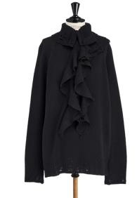 Dior Sweater With Removable Ruched Collar In Black