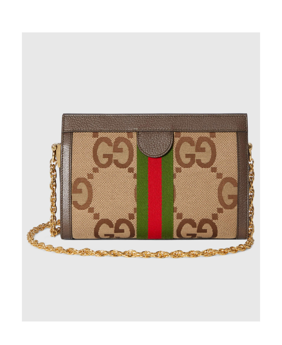 Gucci Small Ophidia Jumbo Gg Bag In Brown