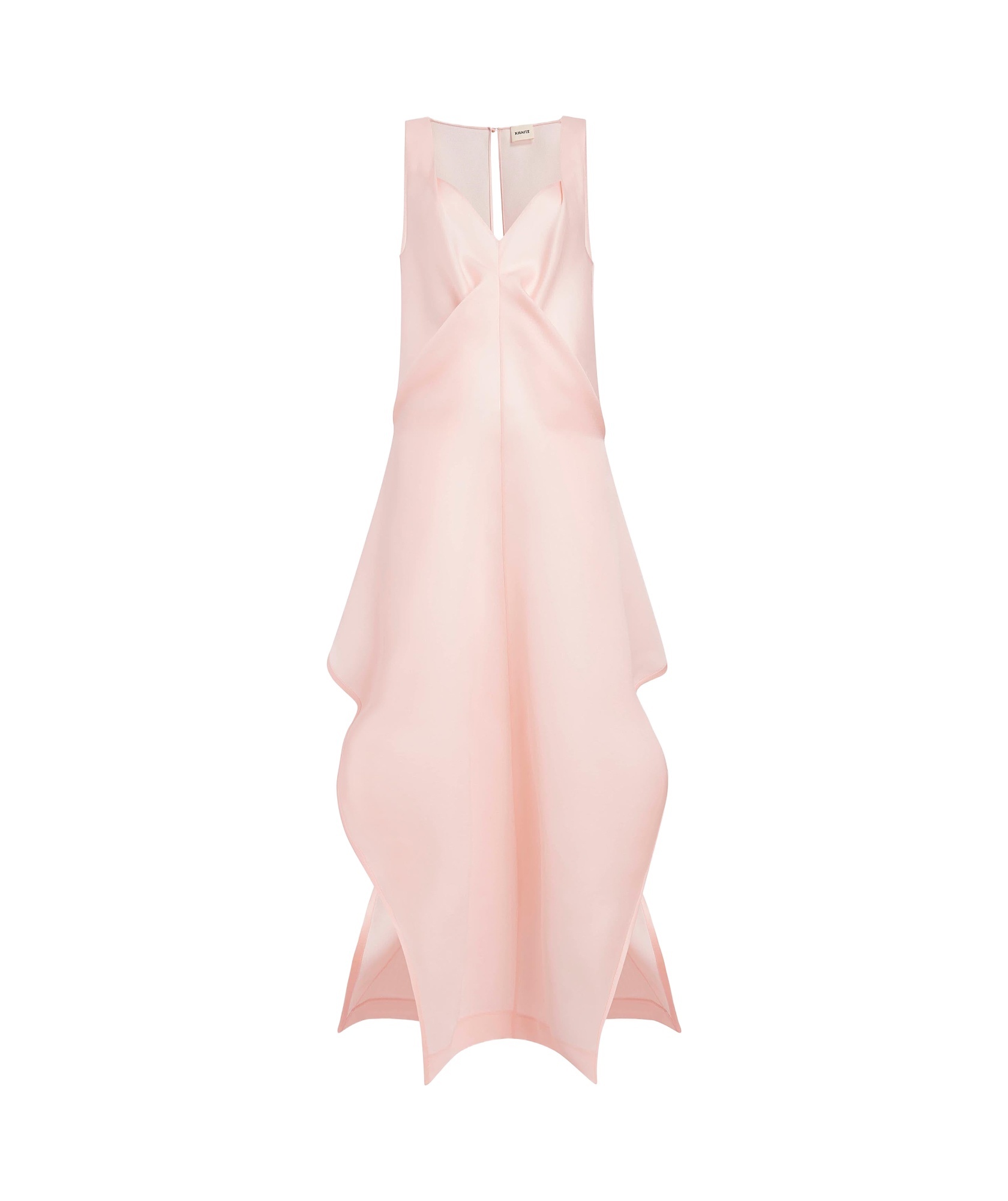 Khaite Kenith Flared Silk Organza Maxi Dress In Pink