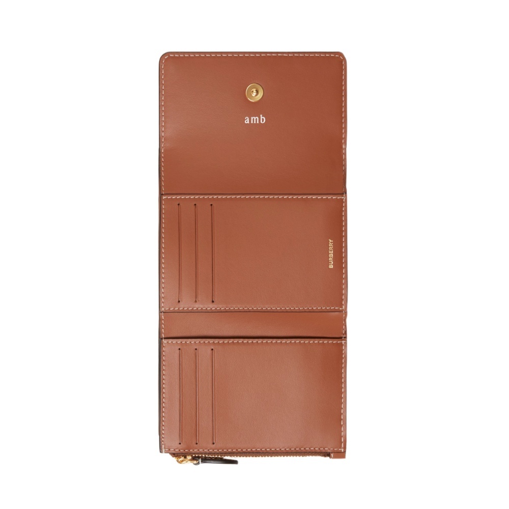 Burberry Small Check Folding Wallet In Brown