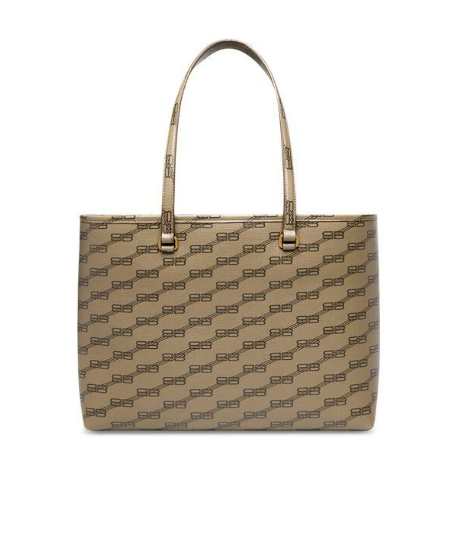 Balenciaga Logo-print Coated-canvas Tote Bag In Brown