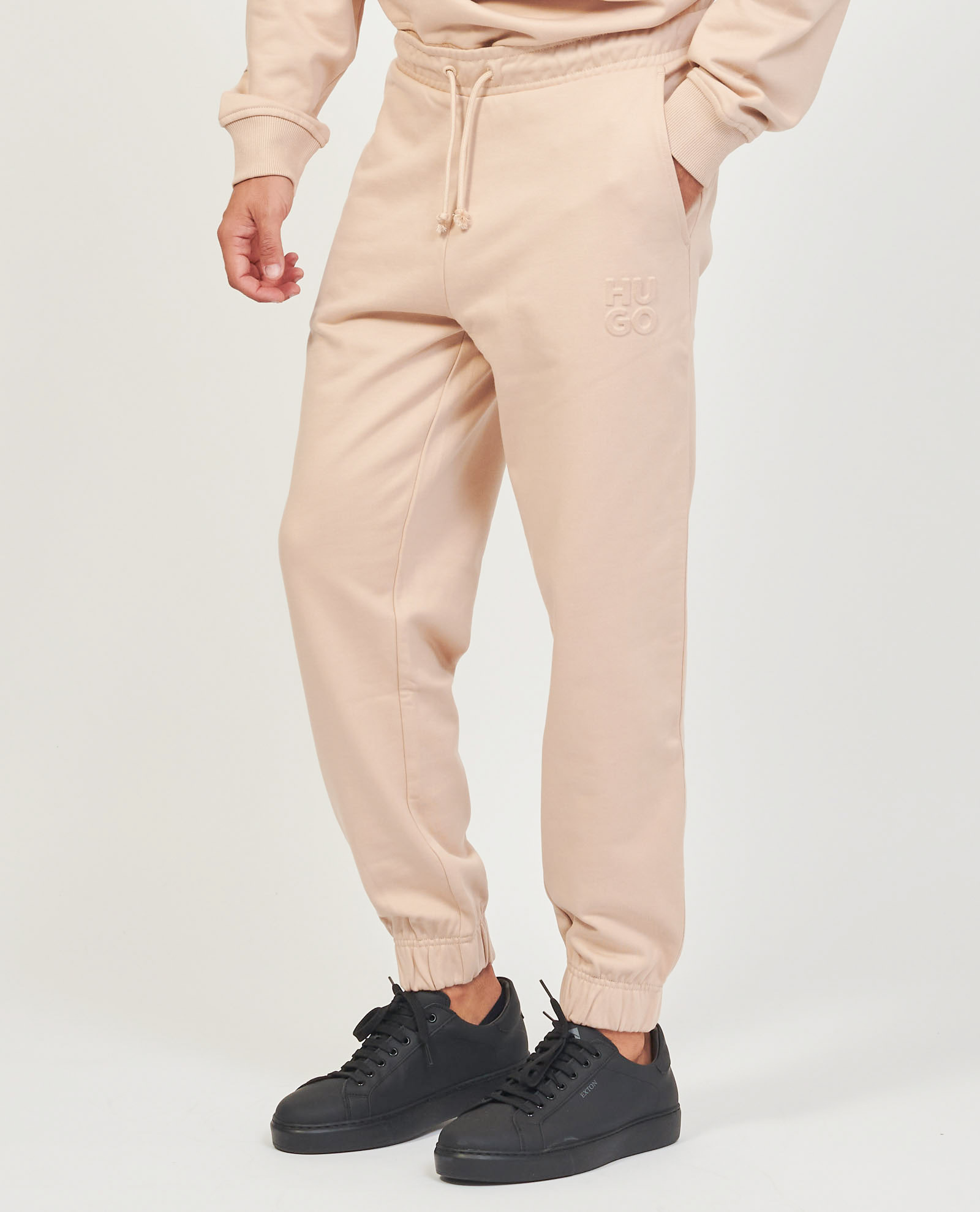 Hugo Boss Logo-embossed Track Pants In Nude