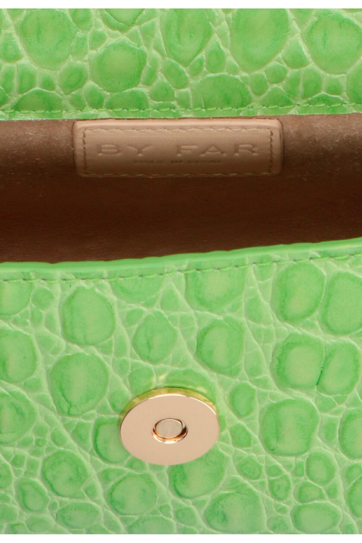 By Far Crocodile-embossed Mini Bag In Green