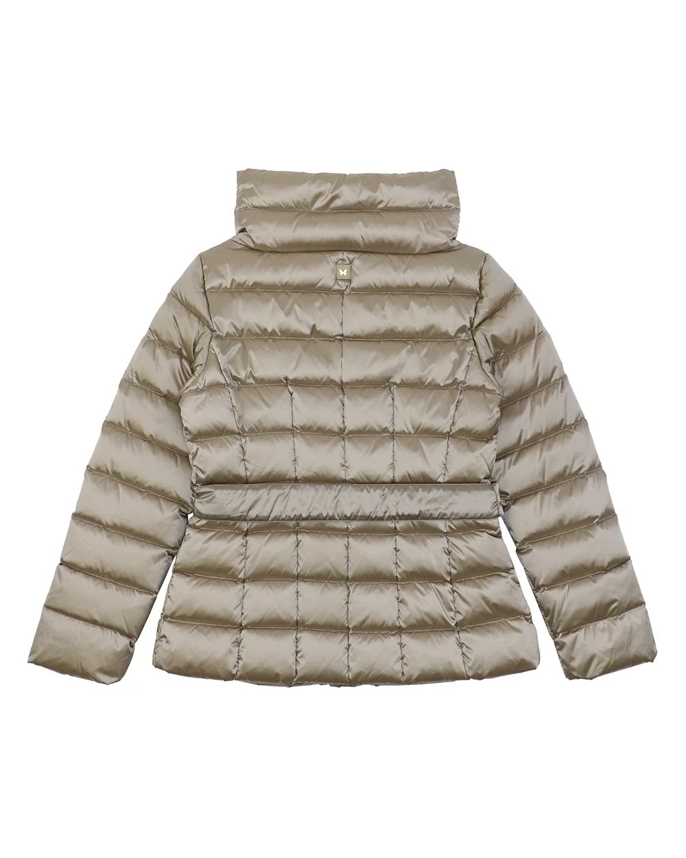 Weekend Max Mara Lace Up Quilted Down Jacket In Gray