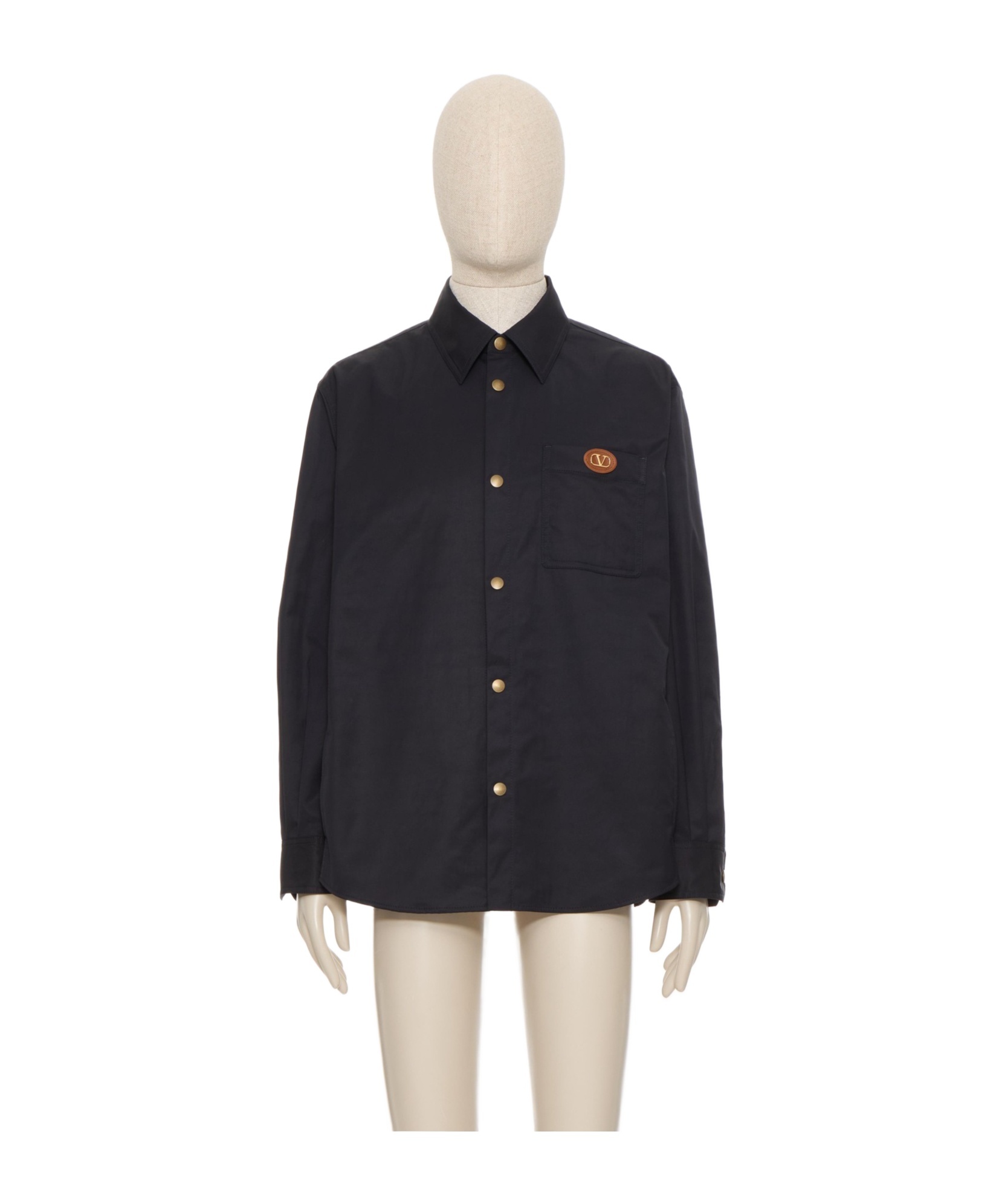 Valentino Garavani Man Shirt Black Size 38 Polyester, Elastomultiester In Black