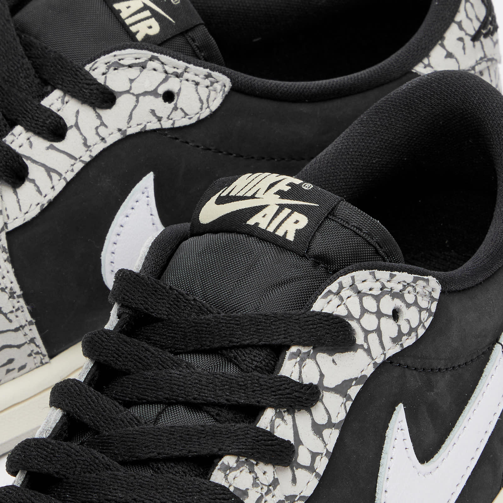 Nike Womens Black Grey White Air Jordan 1 Low Leather Low-top Trainers In Gray