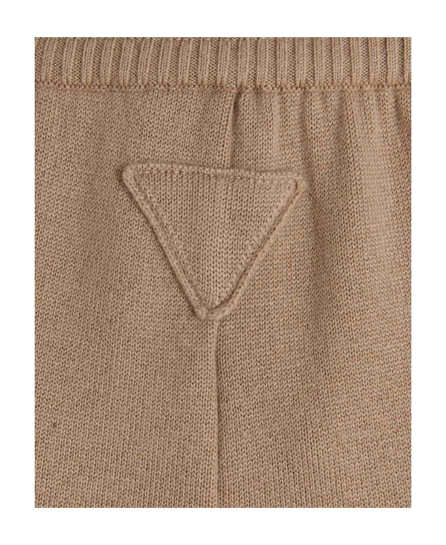 Prada Drawstring Logo Jogging Pants In Nude
