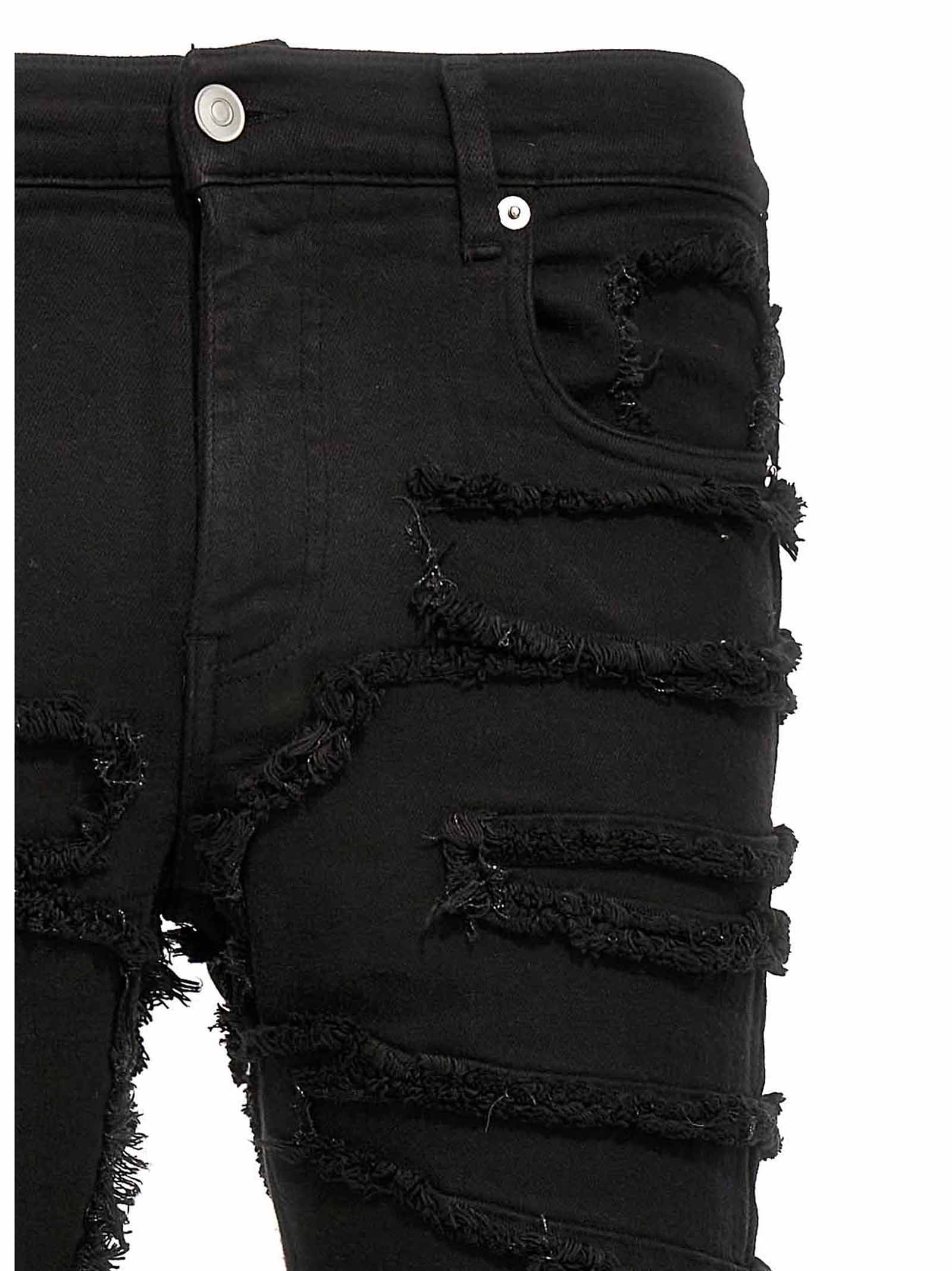 Alyx Distressed Frayed Skinny Jeans In Black