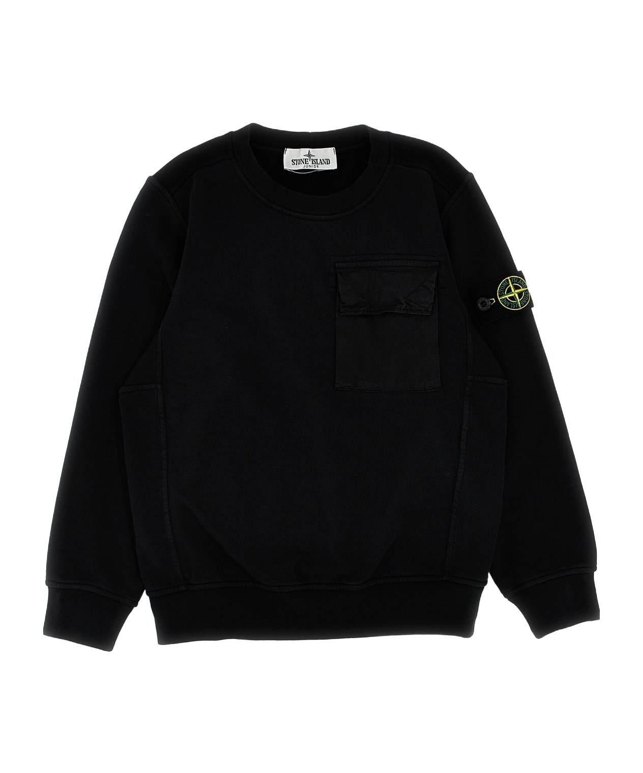 Stone Island Waffle-texture Sweater In Black