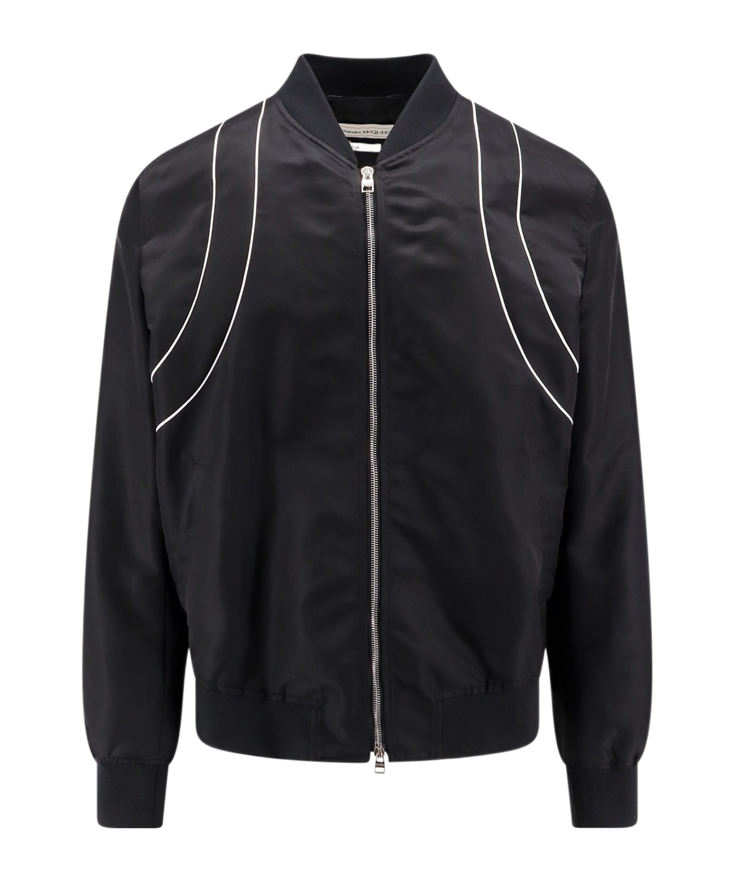 ALEXANDER MCQUEEN PIPED-TRIM ZIP-UP BOMBER JACKET