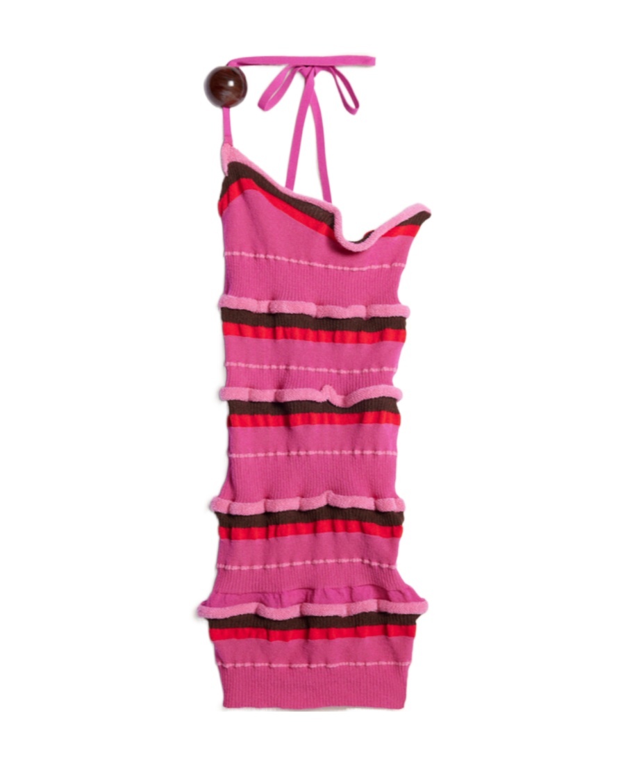 Jacquemus La Maille Concha Asymmetric Top In Pink