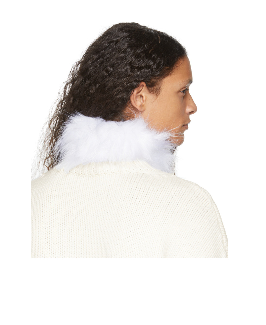 We11 Done Artificial Fur Collar In White