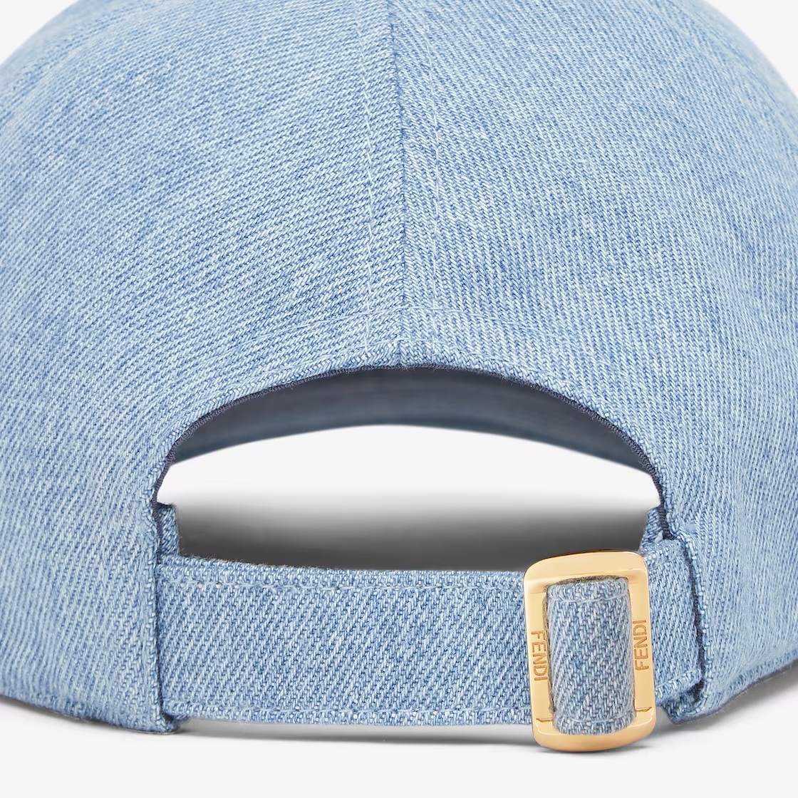 Fendi Light Blue Denim Baseball Cap In Blue