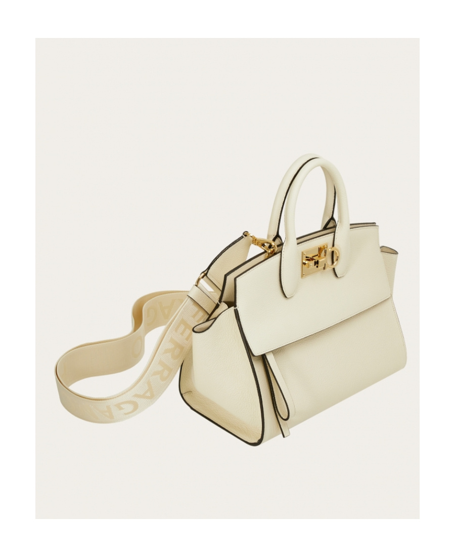 Ferragamo The Studio Leather Top-handle Bag In White