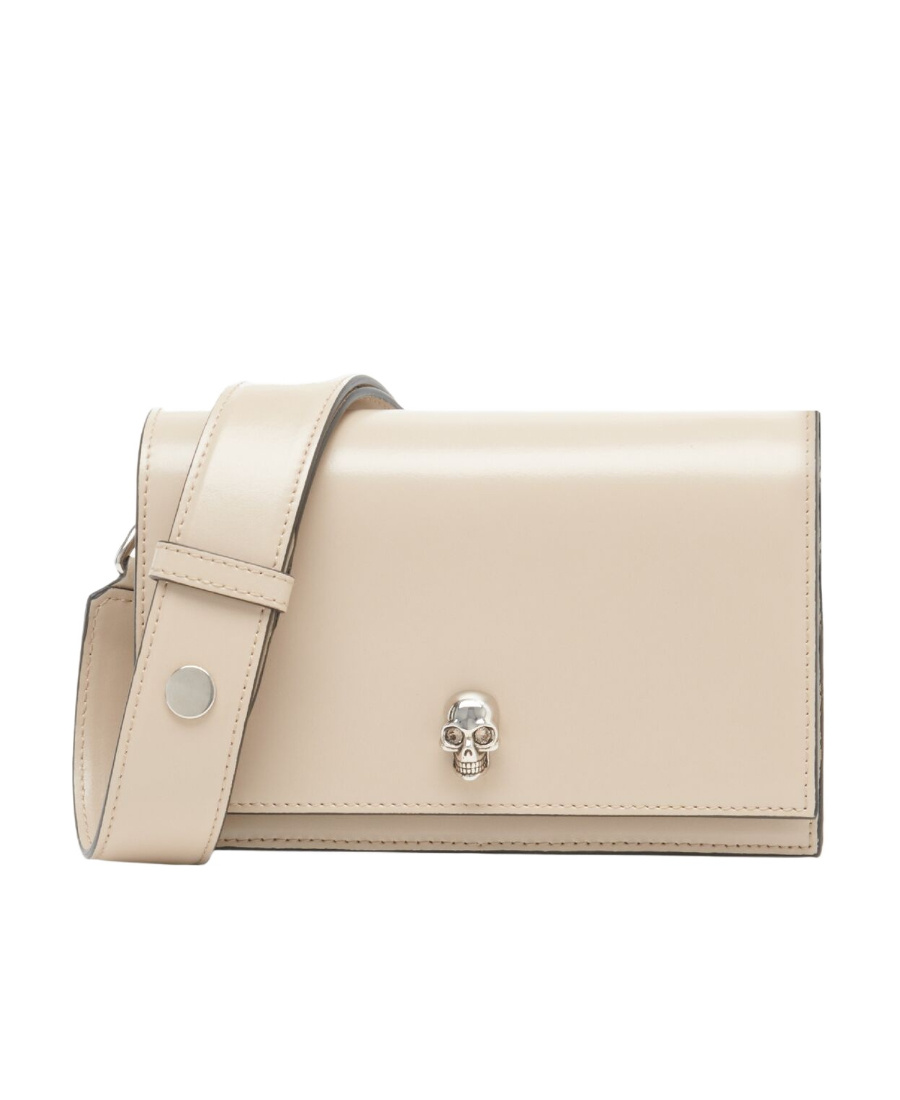 Alexander Mcqueen Skull Small Shoulder Bag In Nude