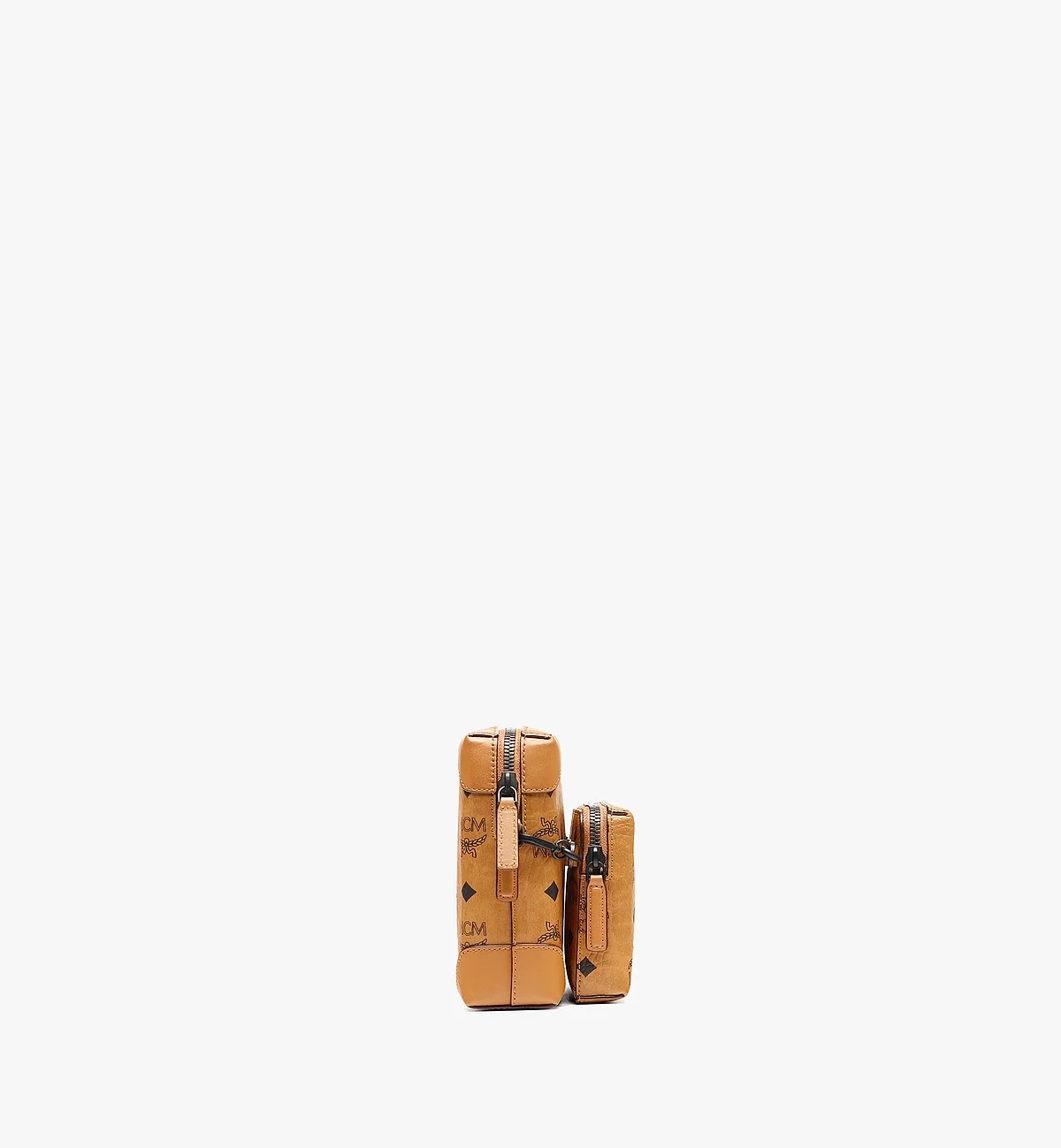 Mcm Logo Details Satchel In Brown