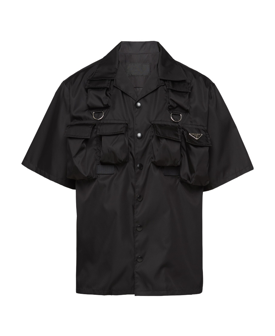 Prada Nylon Short Sleeves Shirt In Black