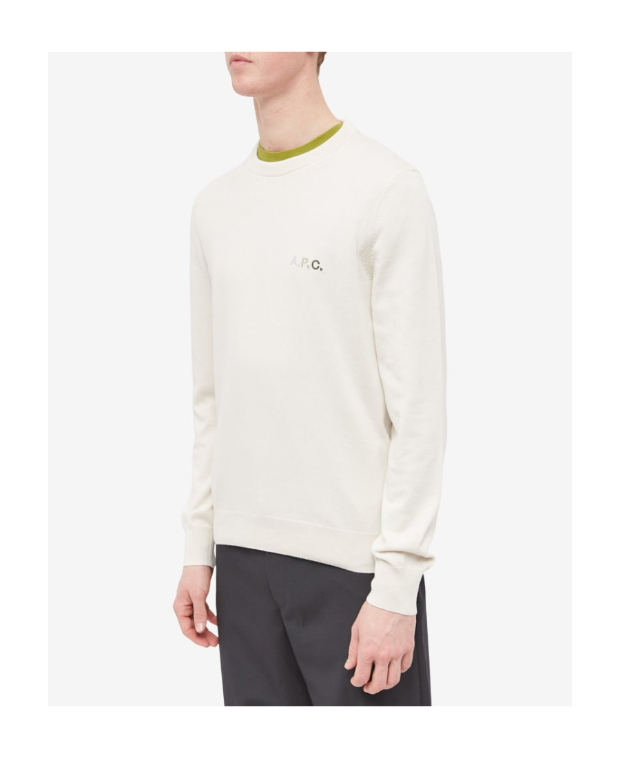 Apc Gray Printed-logo Sweatshirt In White