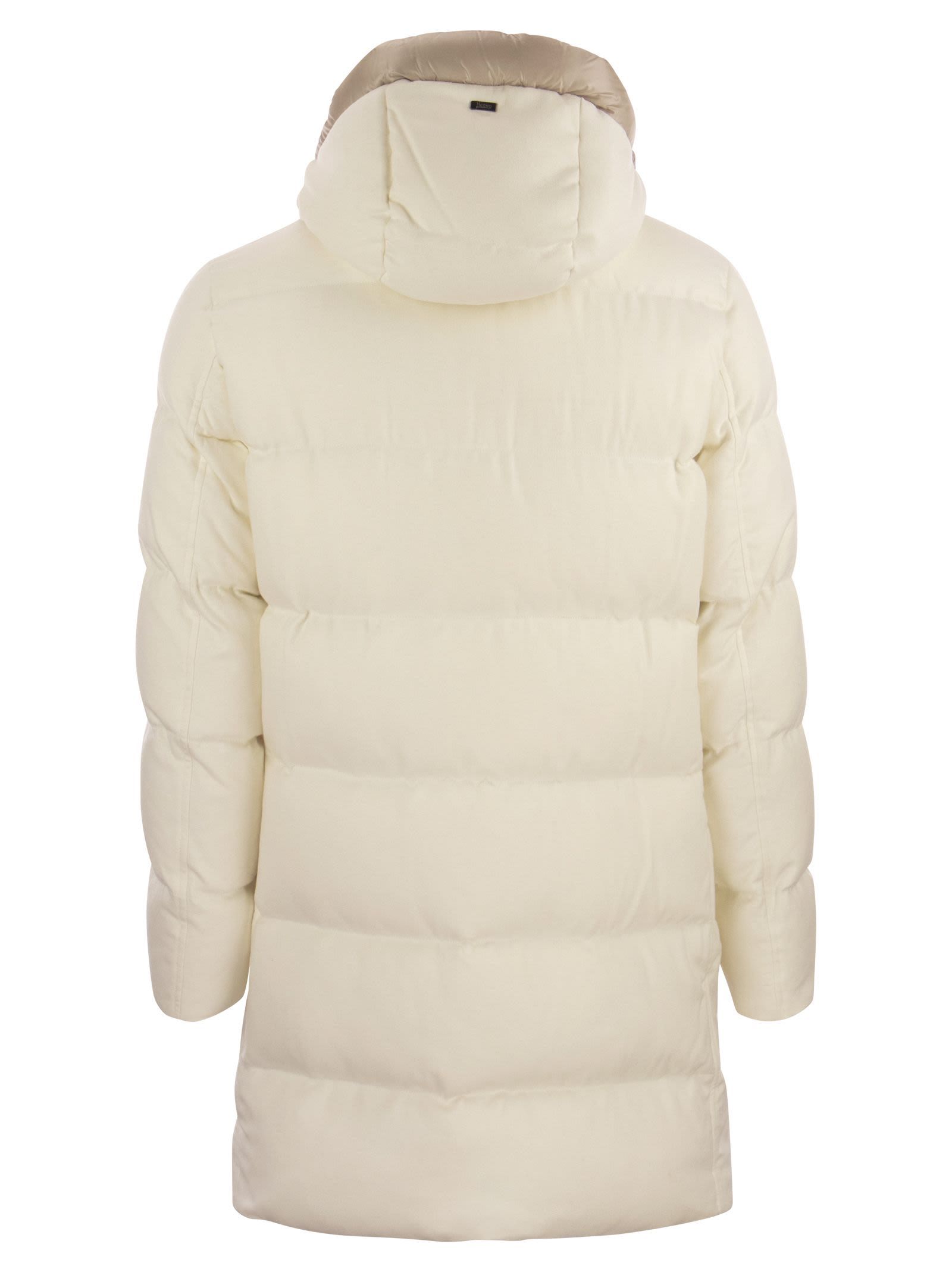 Herno Drawstring Hooded Coat In Brown