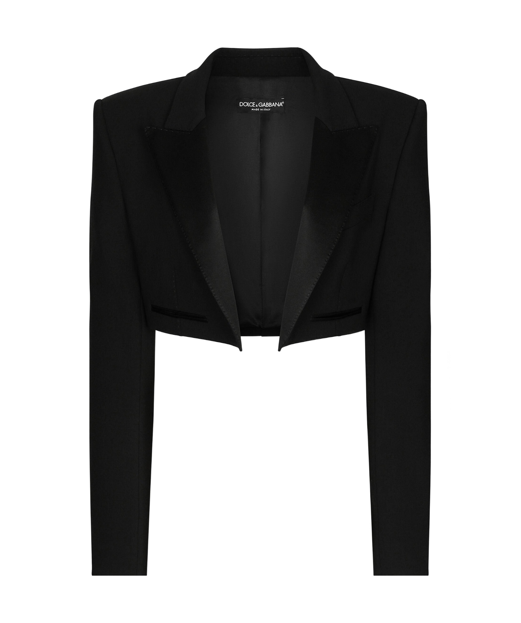 Dolce & Gabbana Virgin Wool Blazer With Satin Profiles In Black
