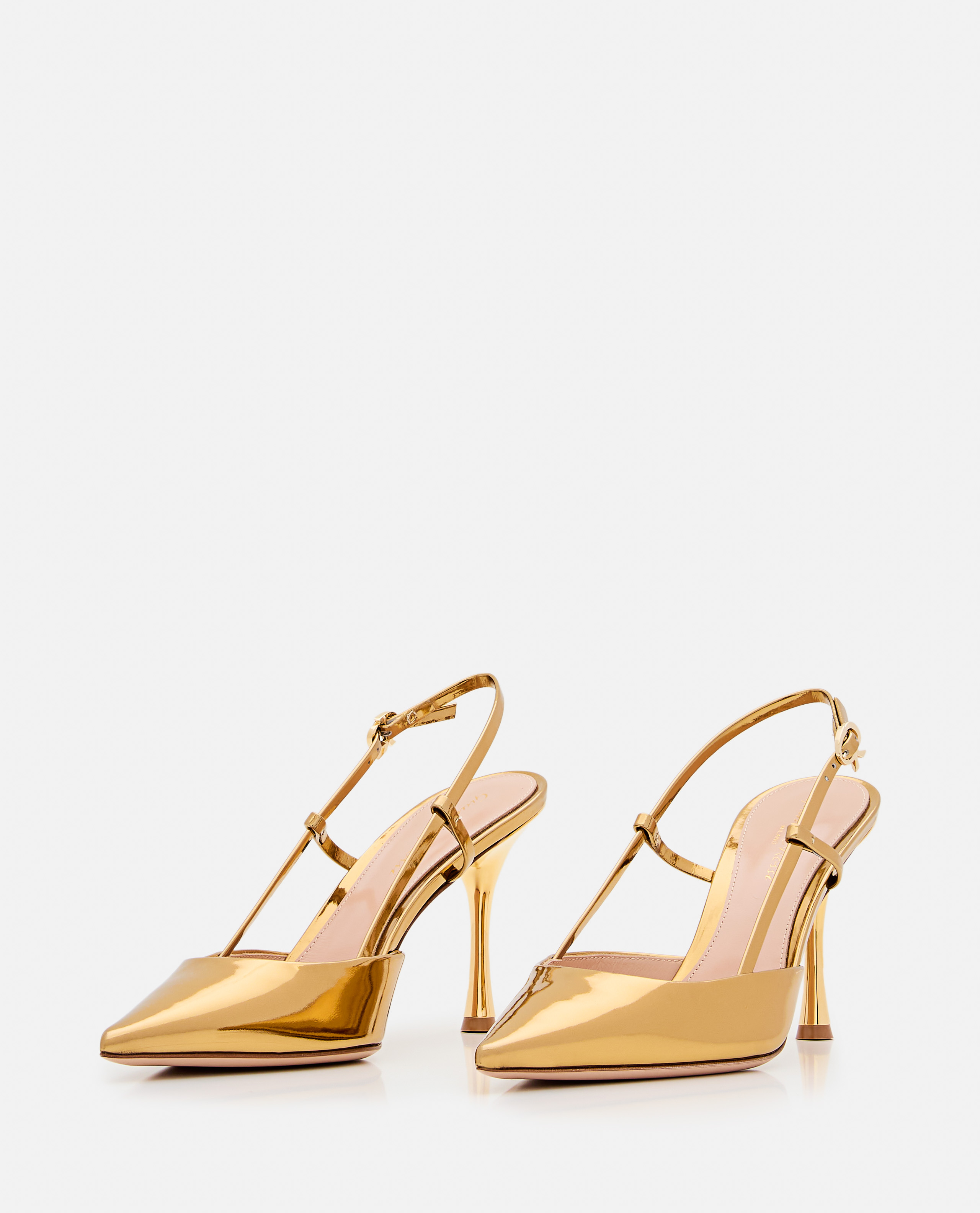 Gianvito Rossi Ribbon 85mm Slingback Pumps In Gold