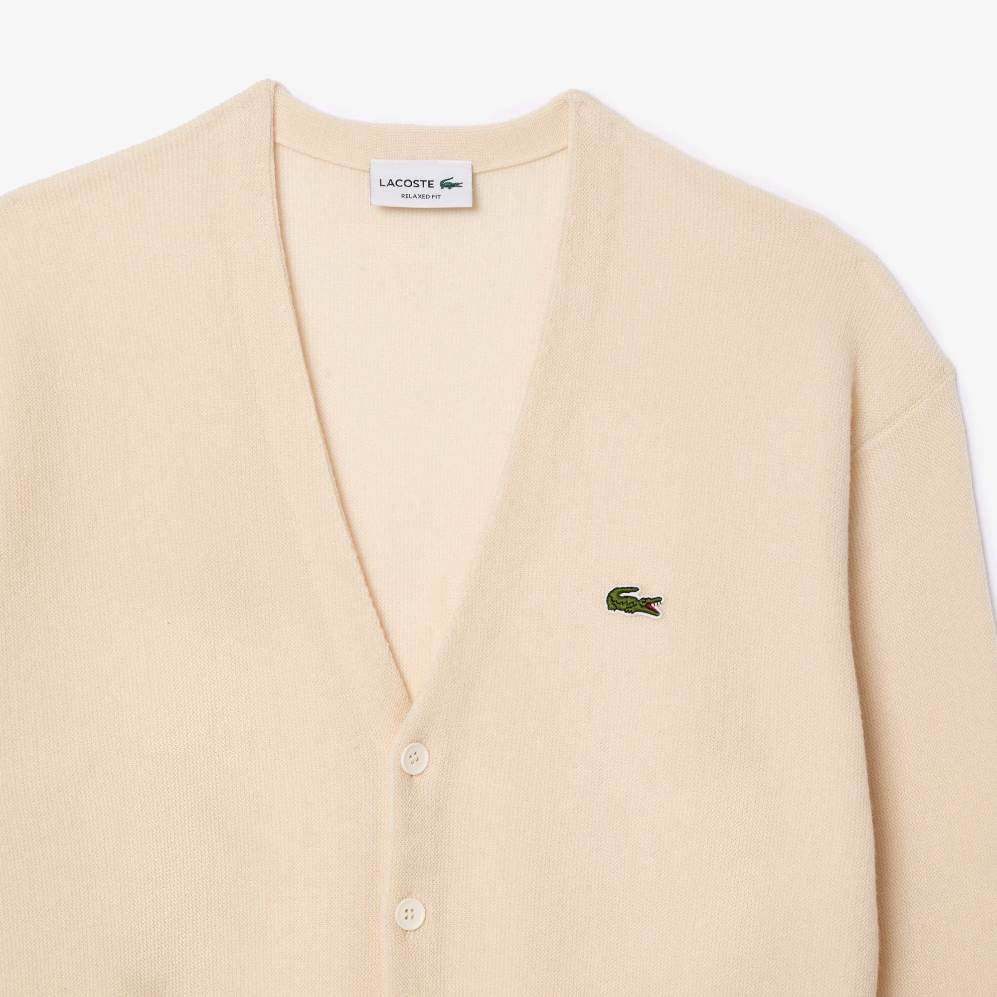 Lacoste Long-sleeved Cardigan In Neutral