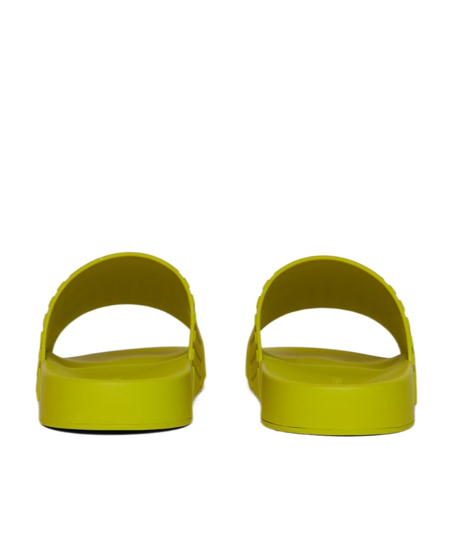 Bottega Veneta Intrecciato Logo-embossed Slides In Yellow