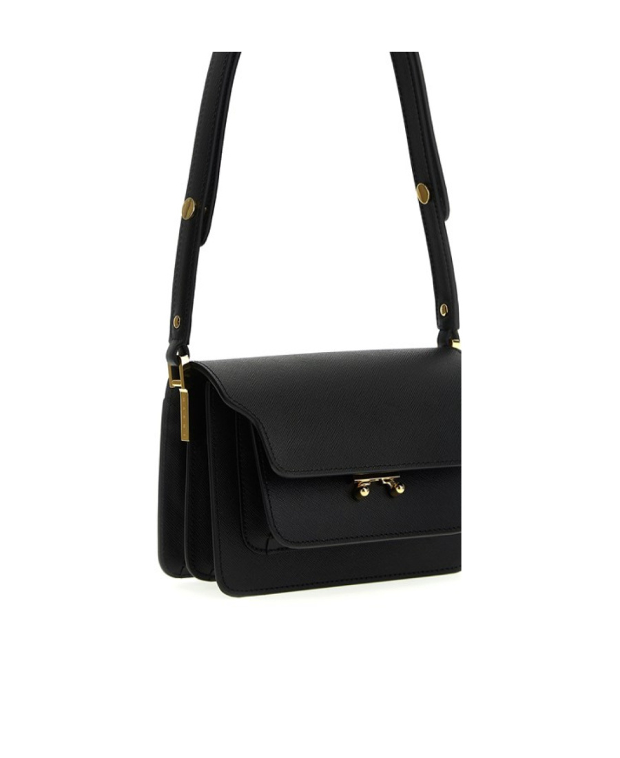 Marni Black Leather Trunk Shoulder Bag In Black
