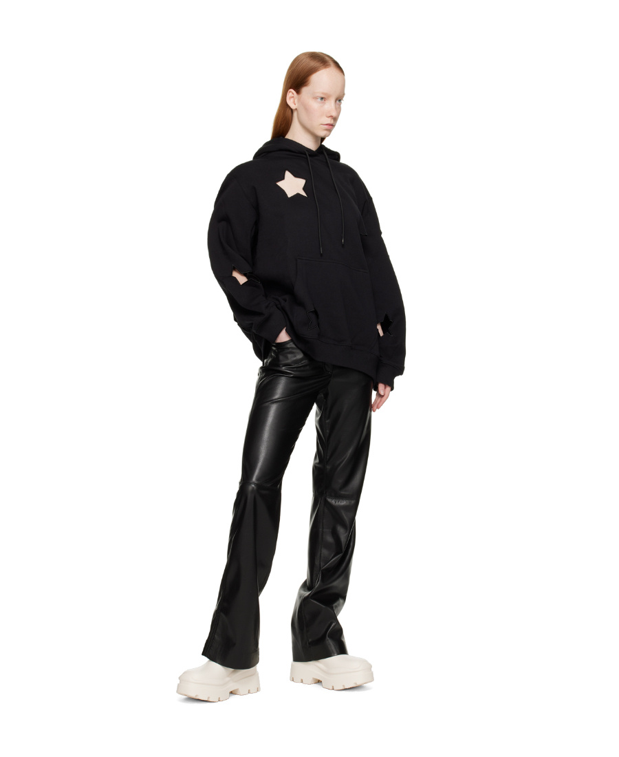 Msgm High-waisted Flared Trousers In Black